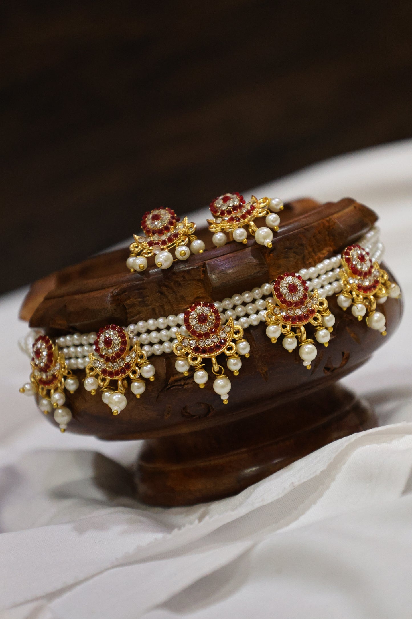 Pearl and Ruby Choker Set