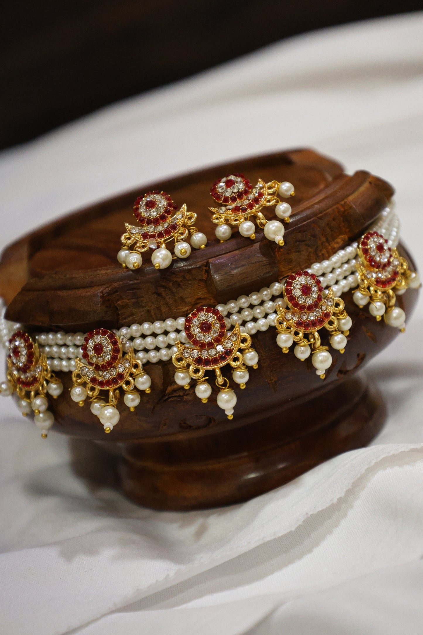 Pearl and Ruby Choker Set