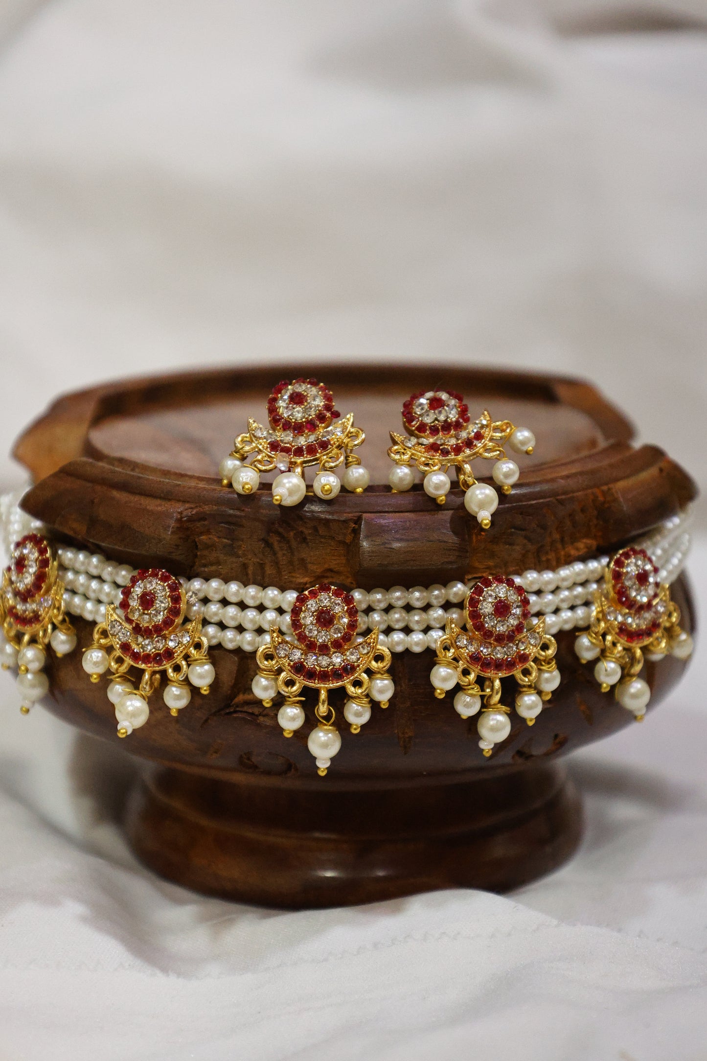 Pearl and Ruby Choker Set