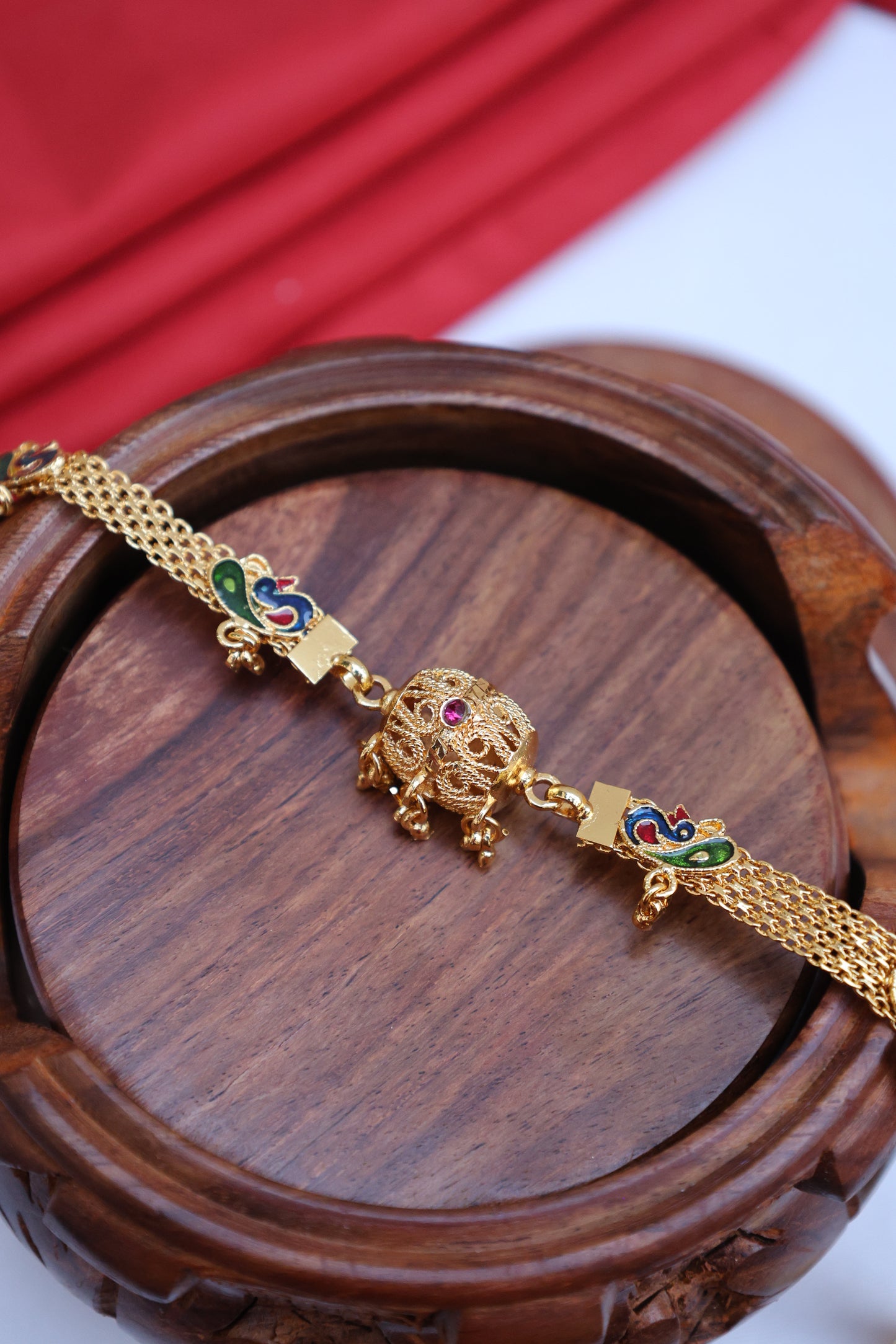 Meenakari Peacock Choker