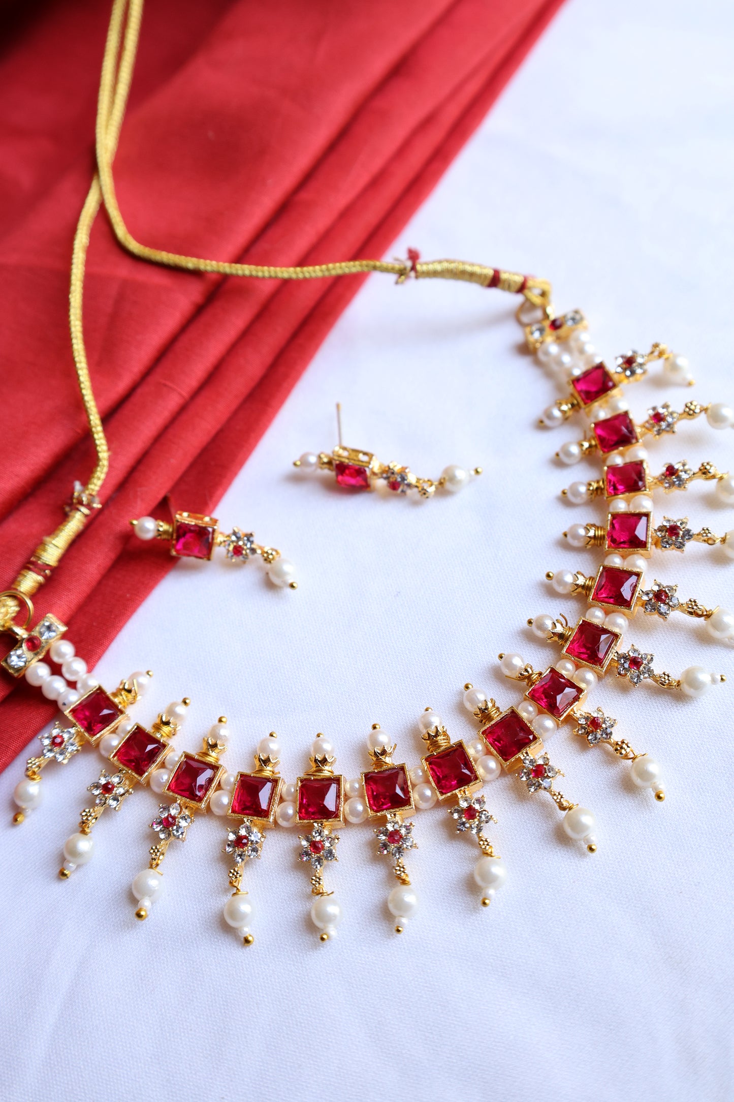 Ruby and Pearl Choker Set