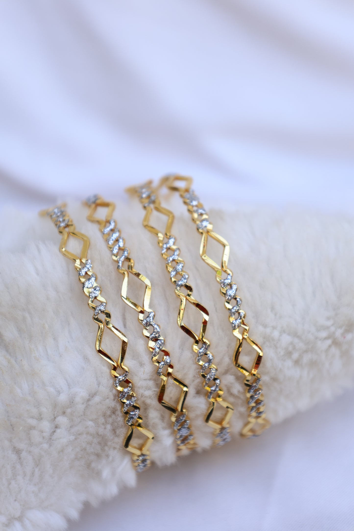 Diamond-Cut Bangle Set