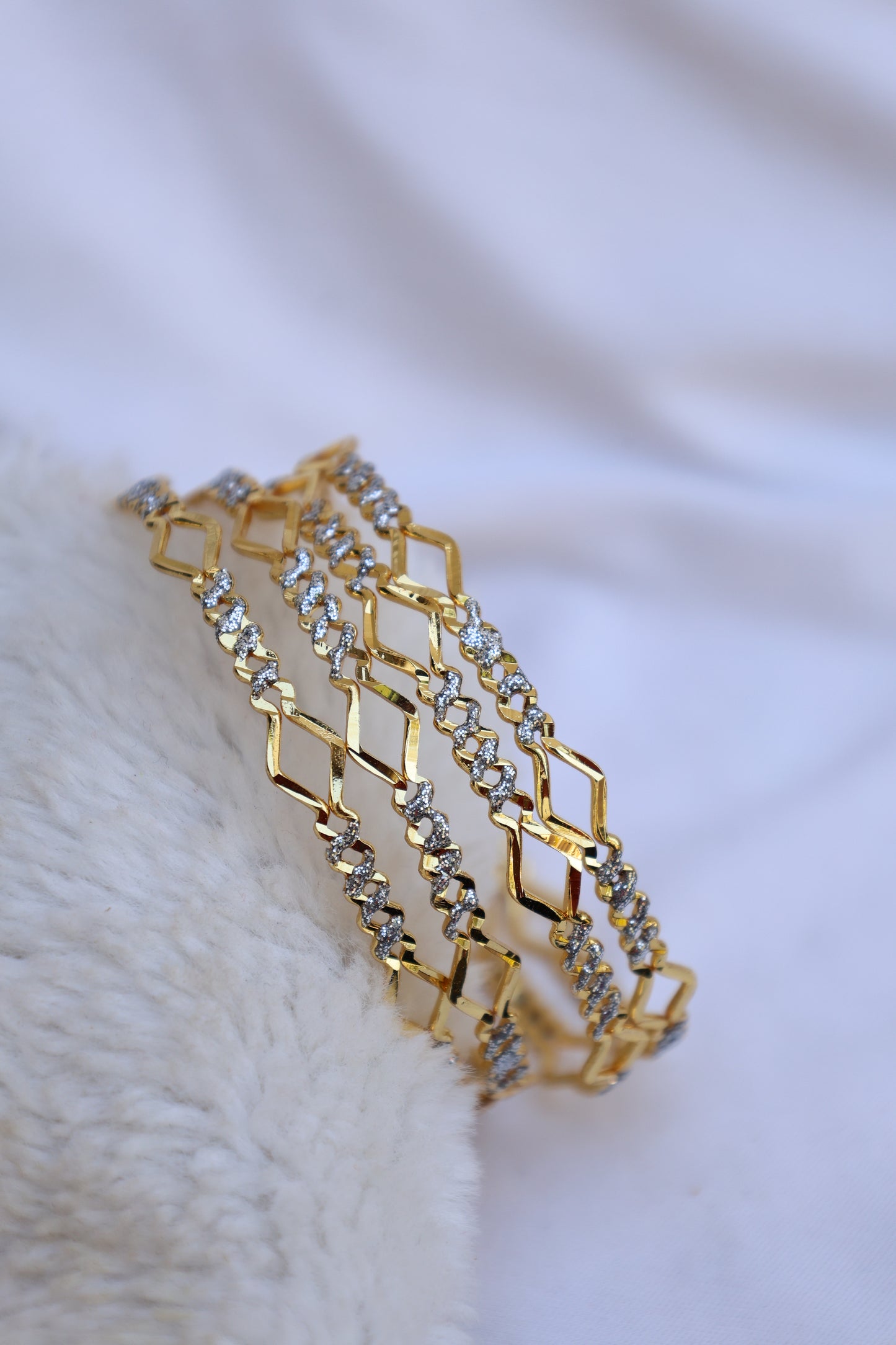 Diamond-Cut Bangle Set