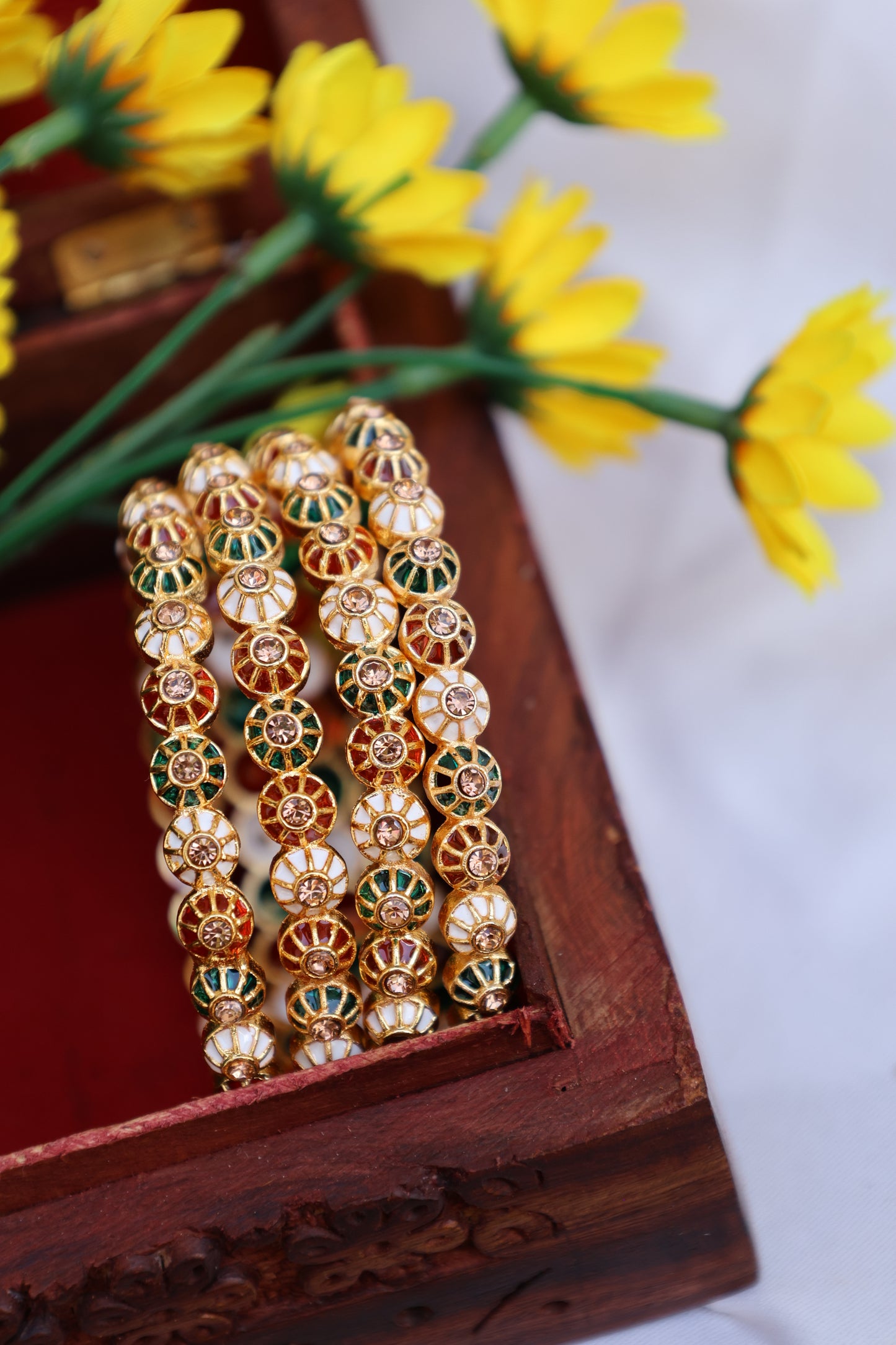 Multi-Color Enamel Bangle Set