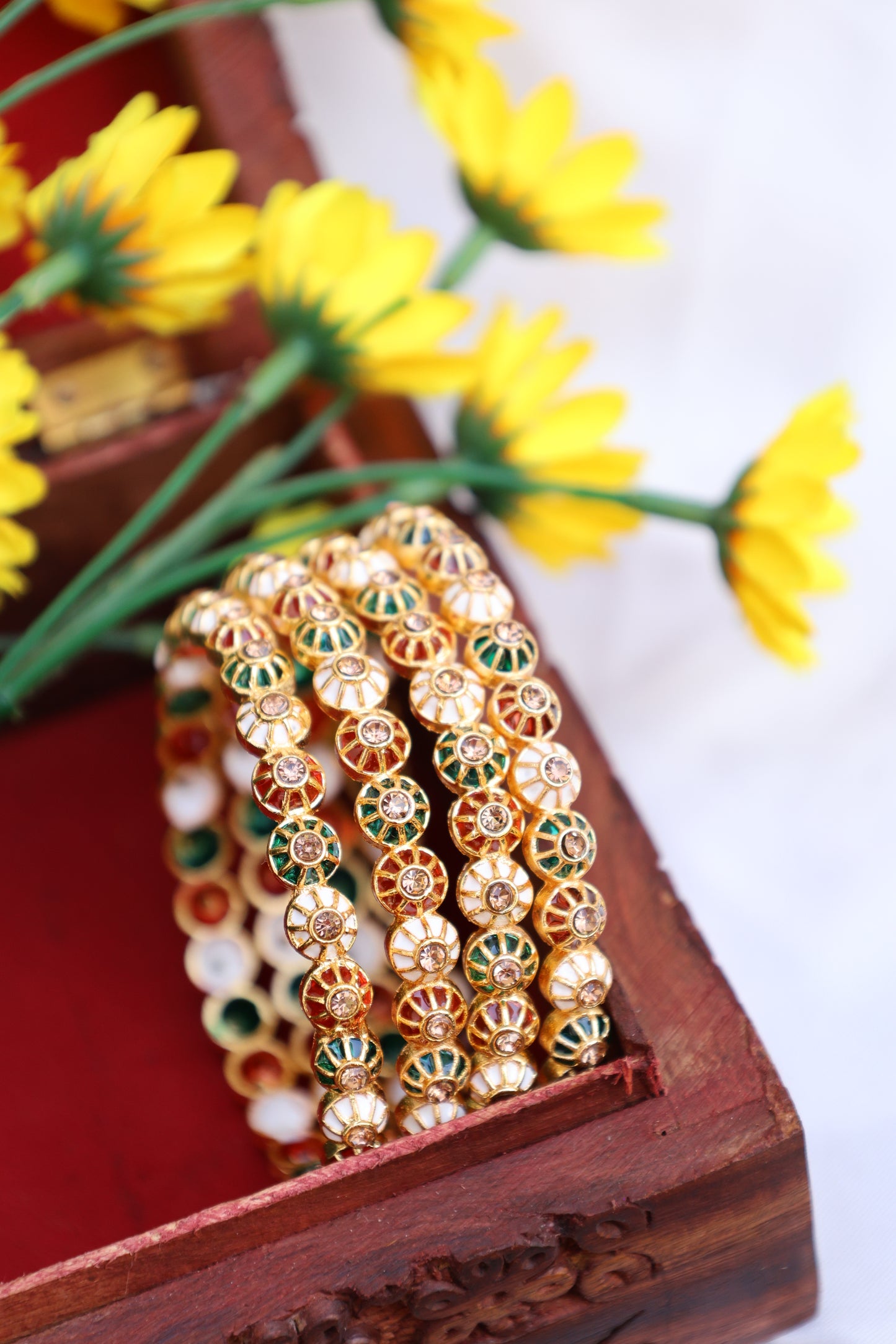 Multi-Color Enamel Bangle Set