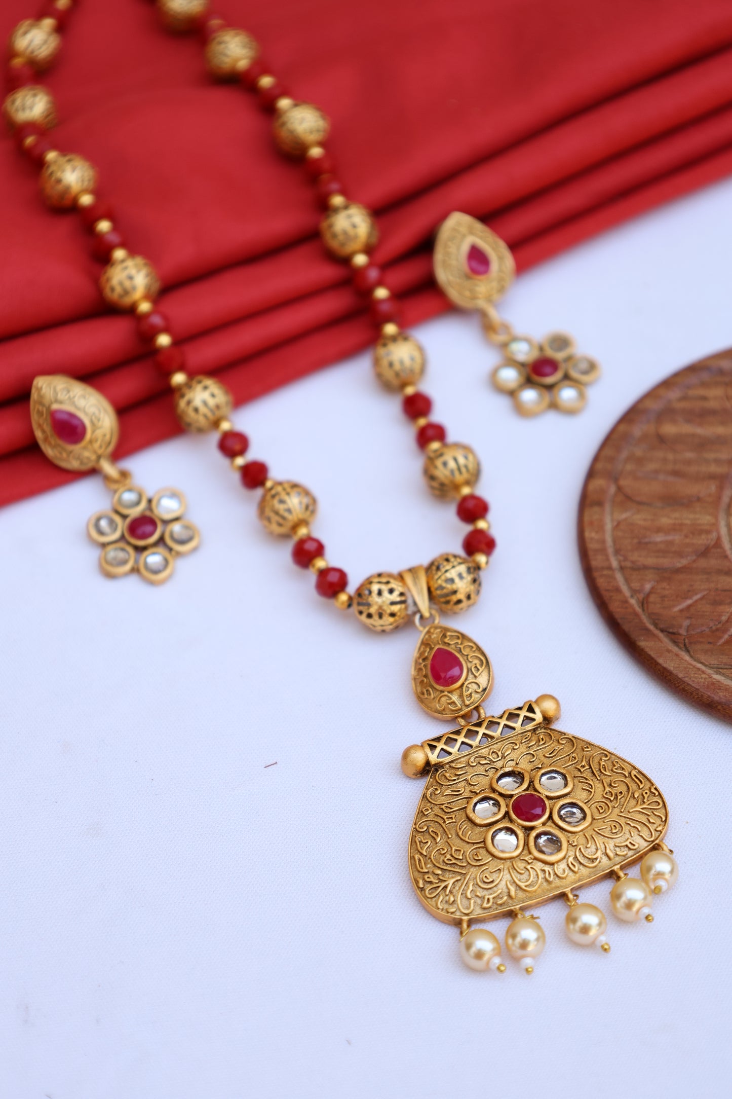 Long Necklace Set with Pendants