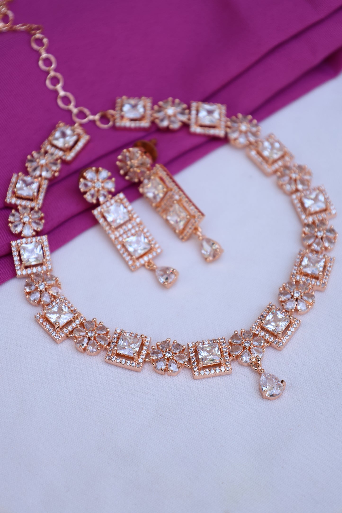 Rose Gold-Toned Necklace Set