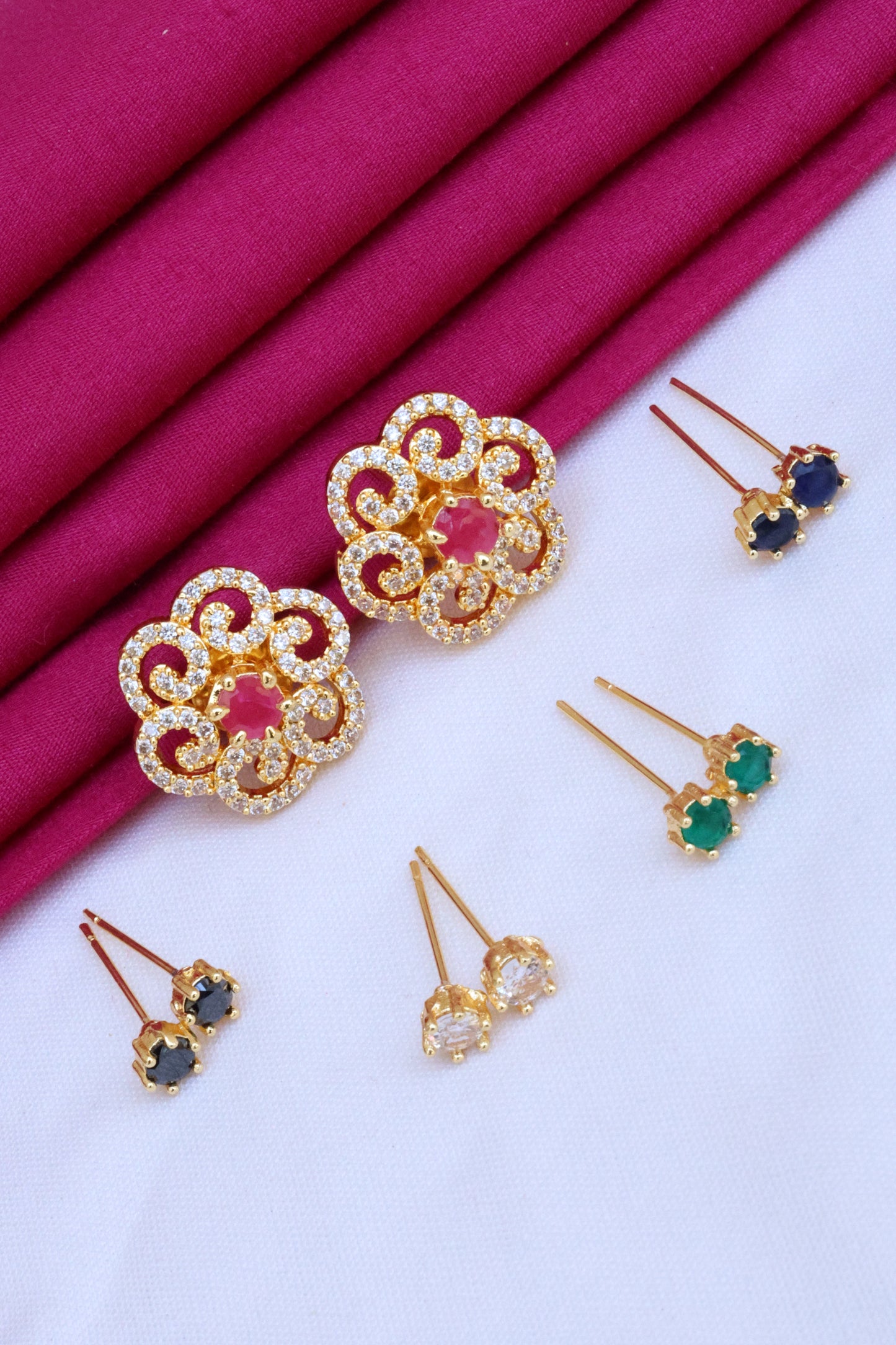 4-in-1 Floral Earring Set