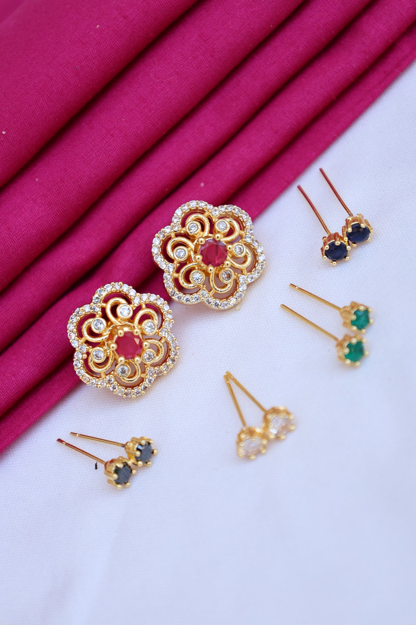 4-in-1 Floral Earring Set
