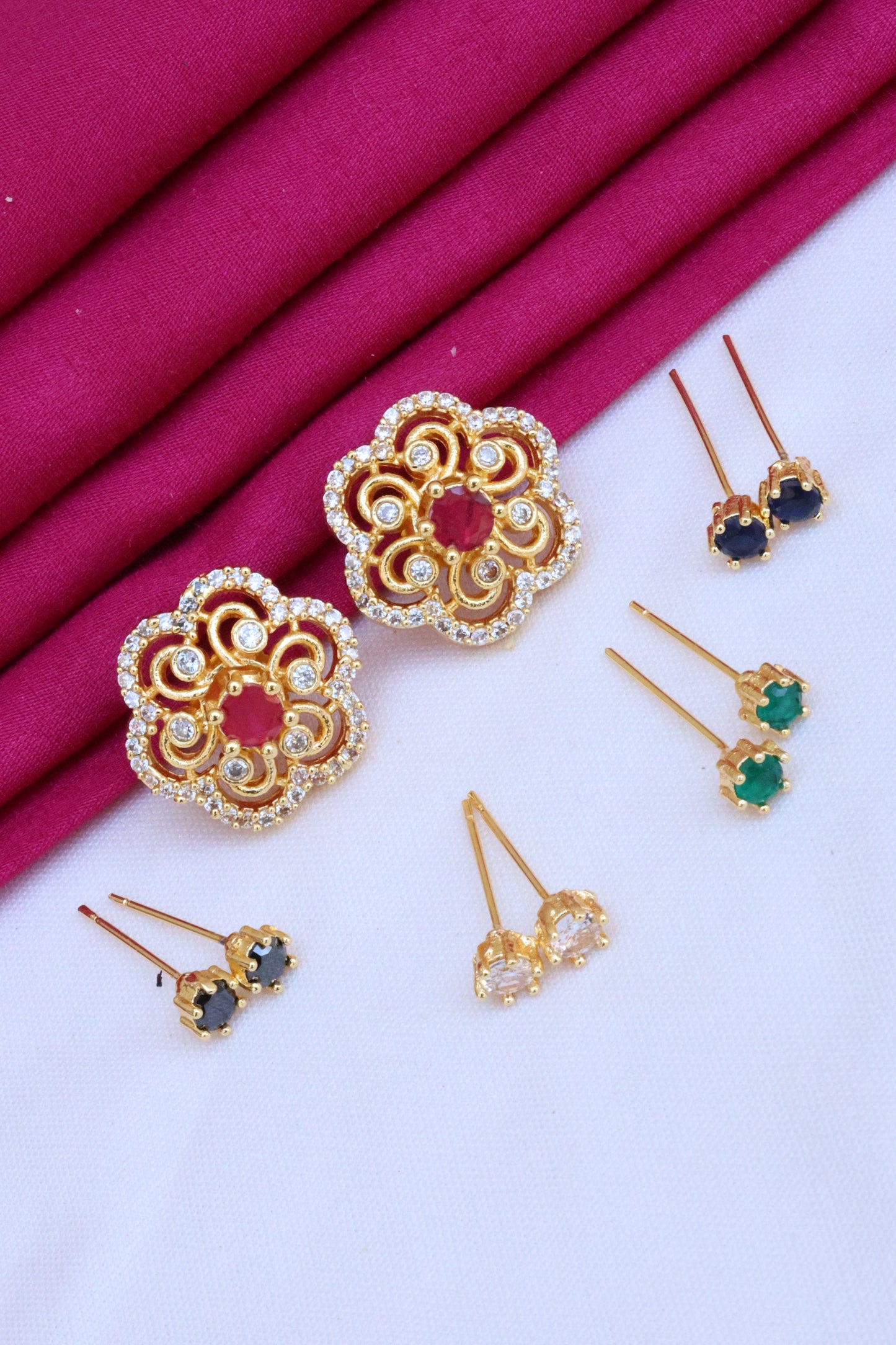 4-in-1 Floral Earring Set