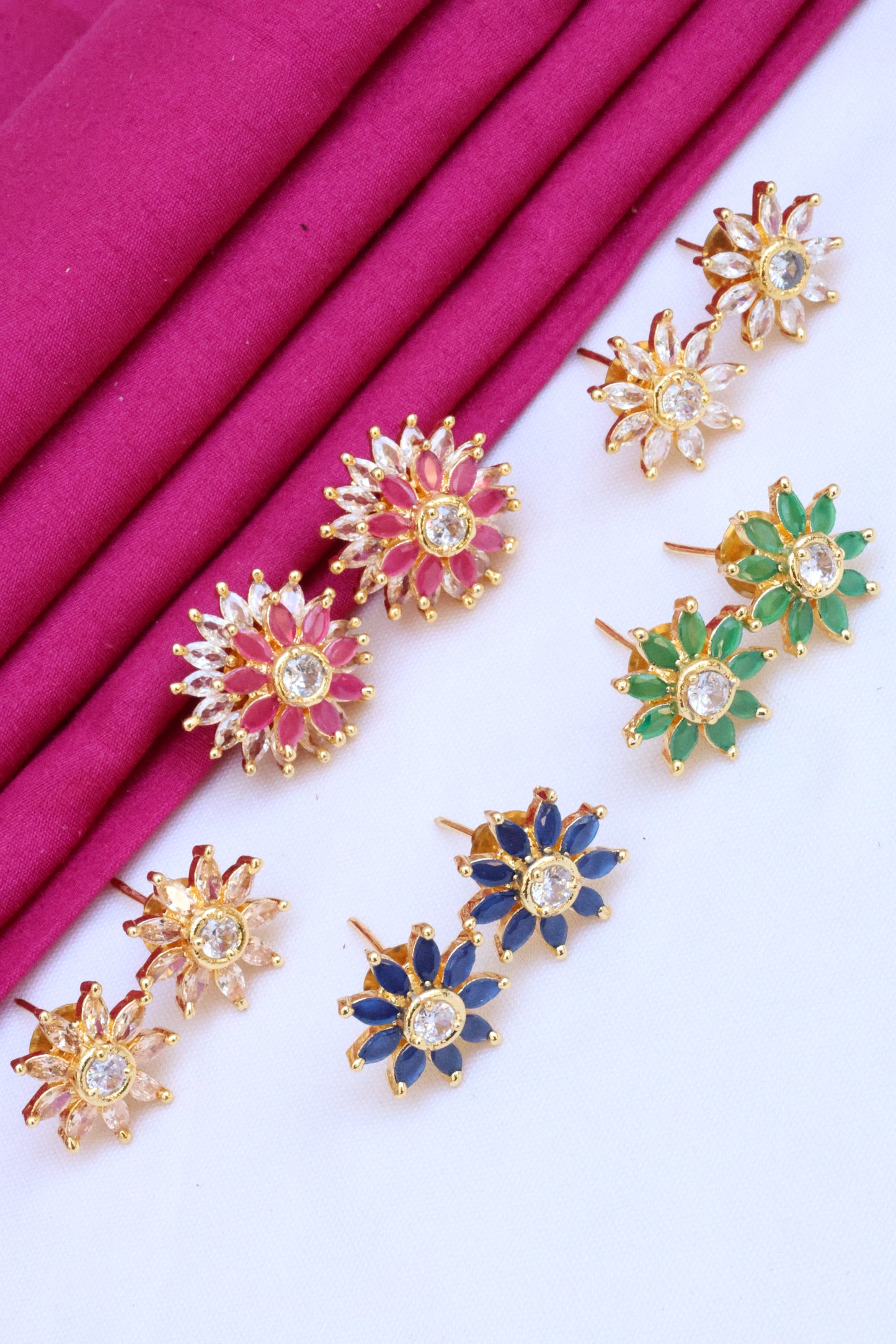 Earrings with Multi-color Stones