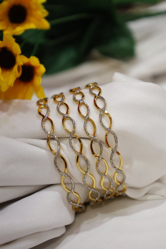 Dual-Tone Intertwined Bangles