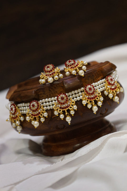 Pearl and Ruby Choker Set