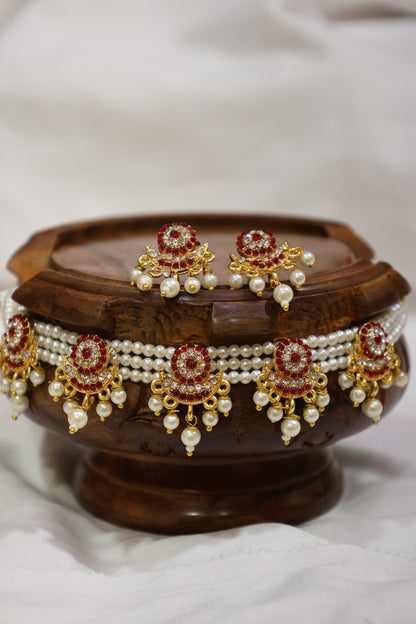 Pearl and Ruby Choker Set