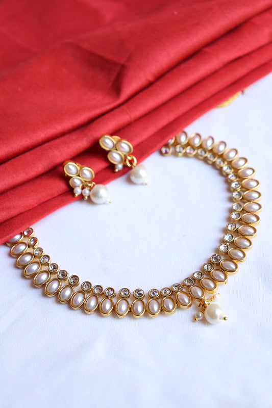Pearl and Diamond Necklace Set