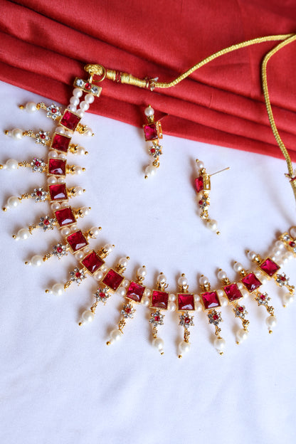 Ruby and Pearl Choker Set
