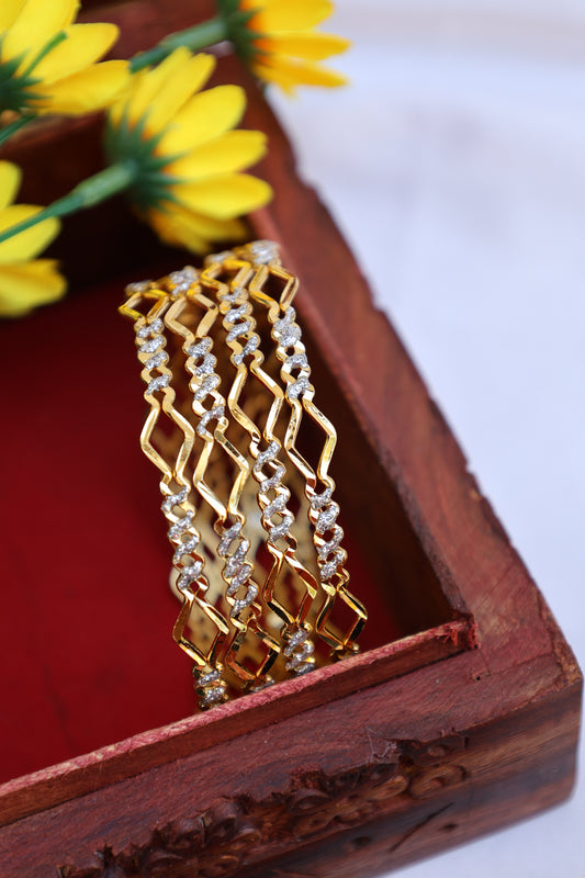Diamond-Cut Bangle Set