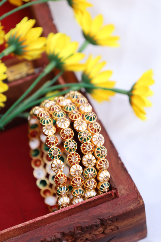 Multi-Color Enamel Bangle Set