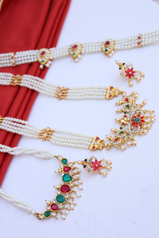 Pearl Necklace Set with  Pendants