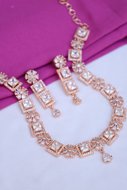 Rose Gold-Toned Necklace Set