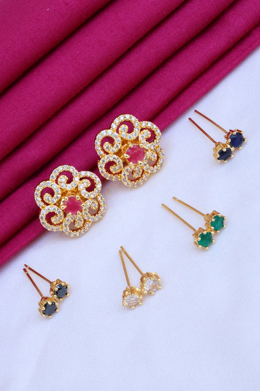 4-in-1 Floral Earring Set