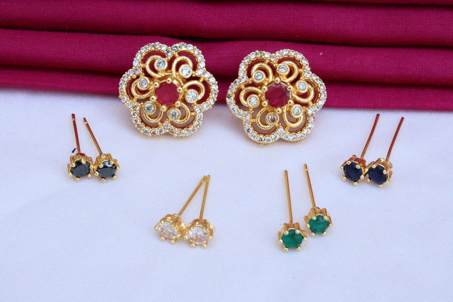 4-in-1 Floral Earring Set