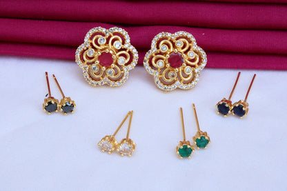 4-in-1 Floral Earring Set