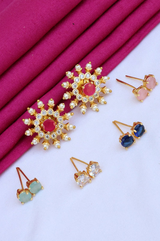 Gold-Plated Changeable Earrings