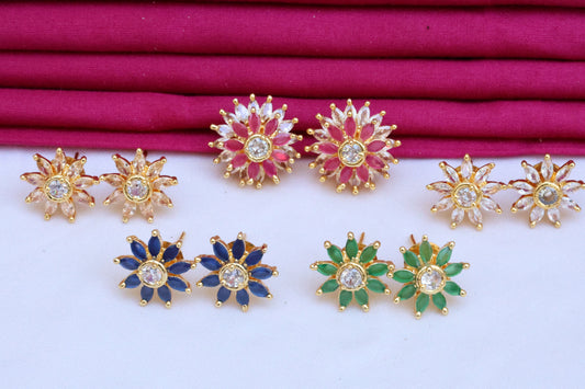 Earrings with Multi-color Stones