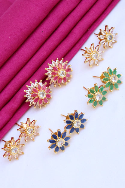 Earrings with Multi-color Stones