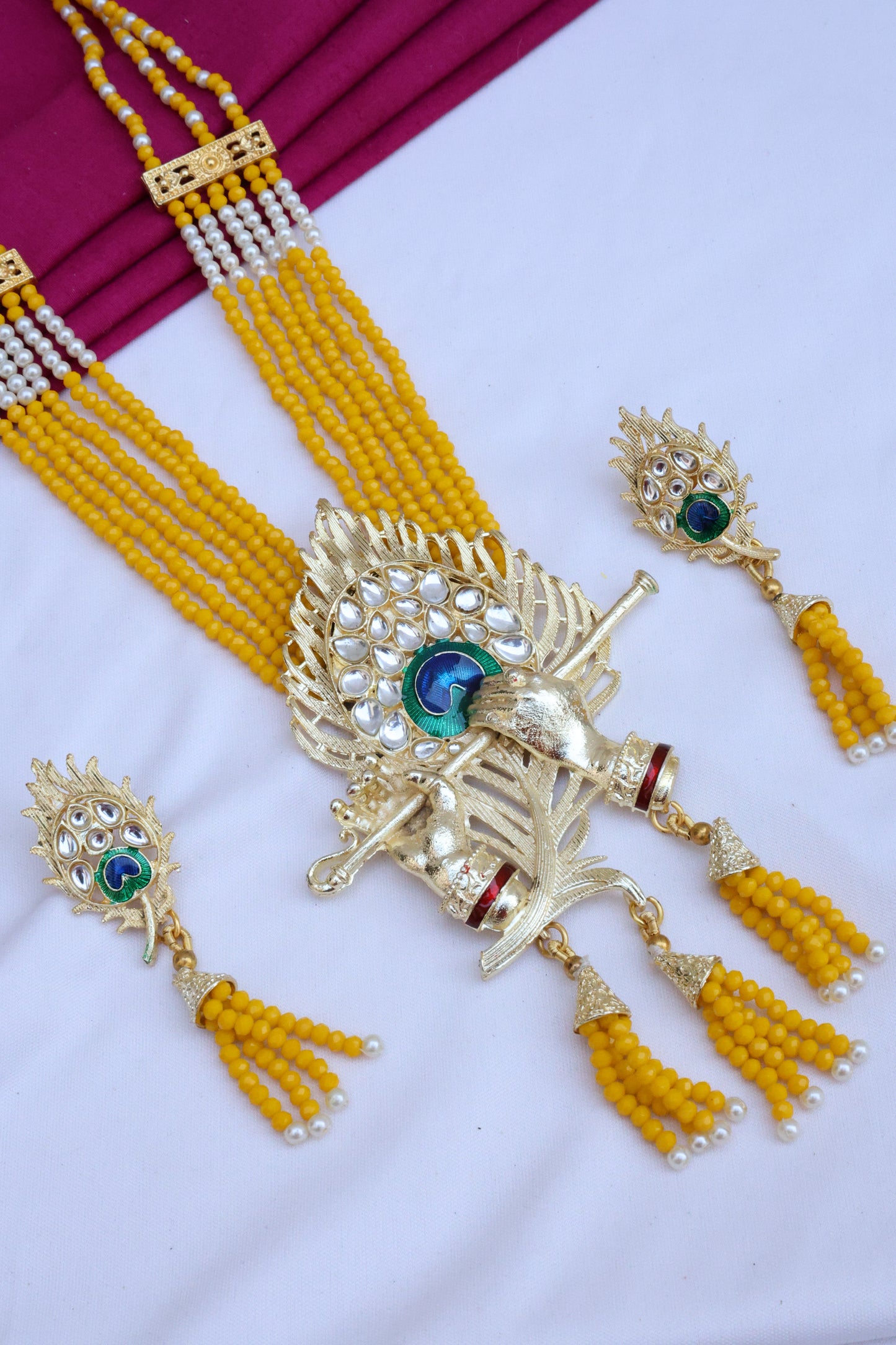 Kundan and Pearl Polki Necklace Set