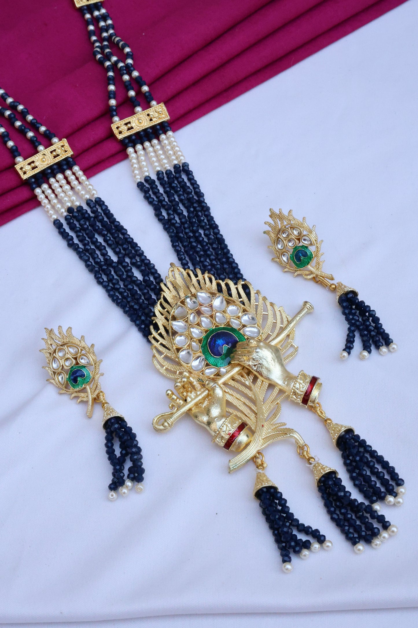 Kundan and Pearl Polki Necklace Set